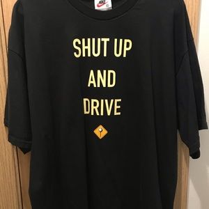 VINTAGE NIKE SHUT UP AND DRIVE BLACK XL SHIRT USA